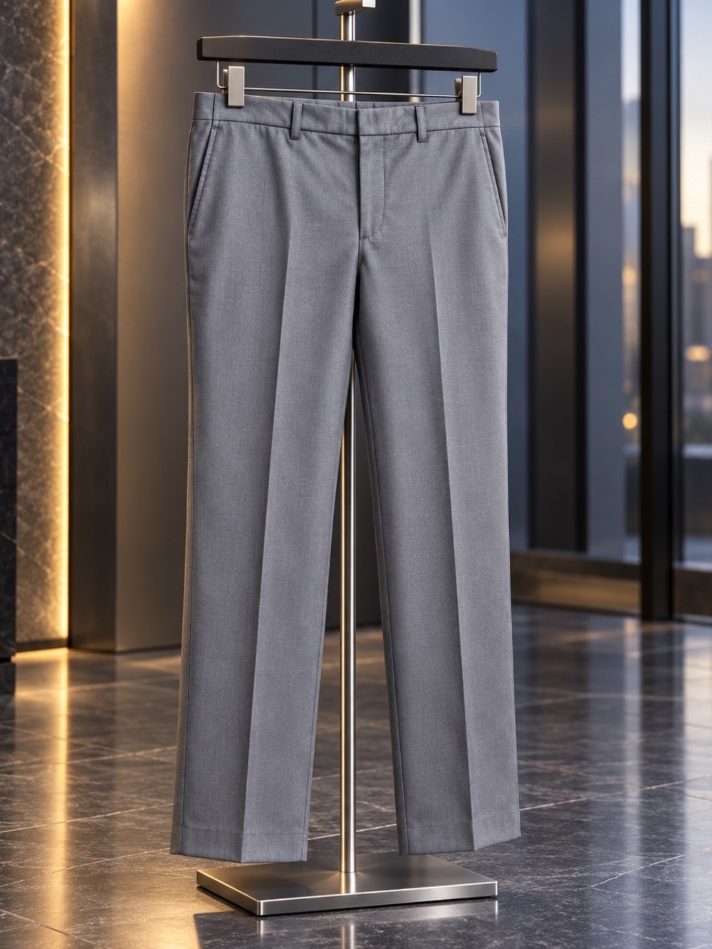 Perry Ellis Portfolio Men’s Gray Flat Front Dress Pants Measured 36x28